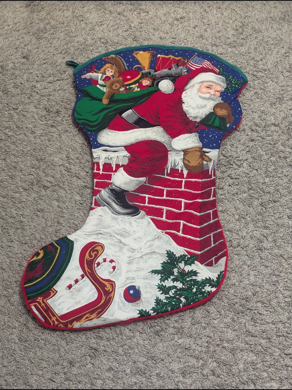 CRANSTON Oversized X-Larg X MAS Stocking "Santa Chimney Sack Of Toys"